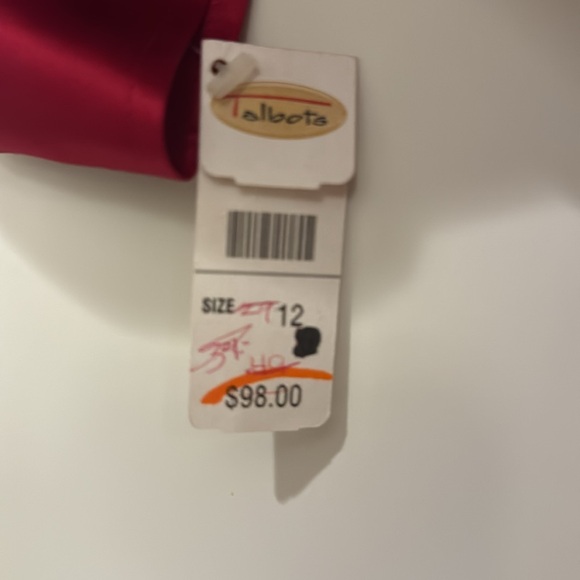 Gorgeous Red Silk Satin Tie-Front Blouse from Talbots. Size 12. New with Tag. - Picture 5 of 7
